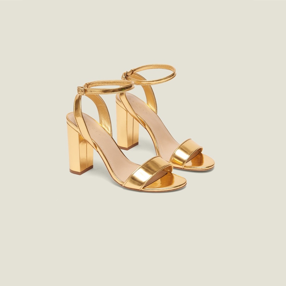 Sandro Paris Gold Block Heel